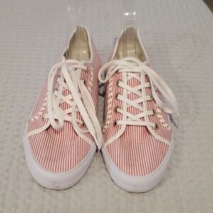 Jack Rogers- Carter Seersucker- Sneakers- Red- Women's- 7.5M (#1)